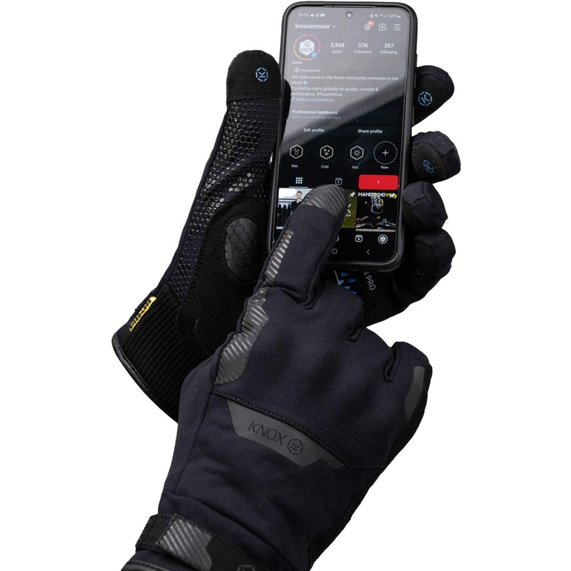 Knox Action PRO Wasserdichte Motorradhandschuhe Schwarz