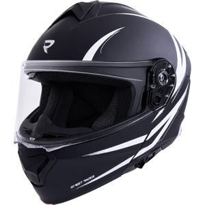 Klappbarer Motorradhelm Street Racer Fury, matt schwarz-weiß – Muster