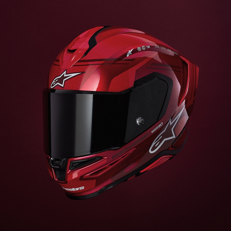Alpinestars S-R7 A-Core Integralhelm, rot-weiß