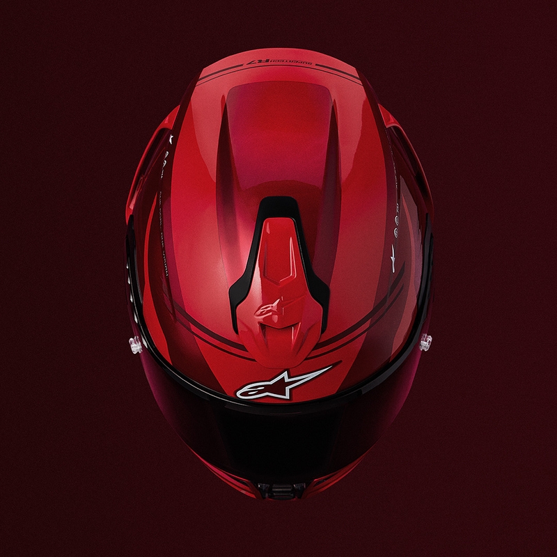 Alpinestars S-R7 A-Core Integralhelm, rot-weiß