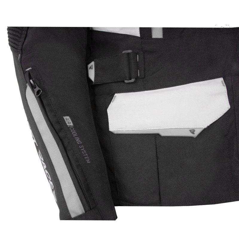 Street Racer Hilax Motorradjacke schwarz-hellgrau