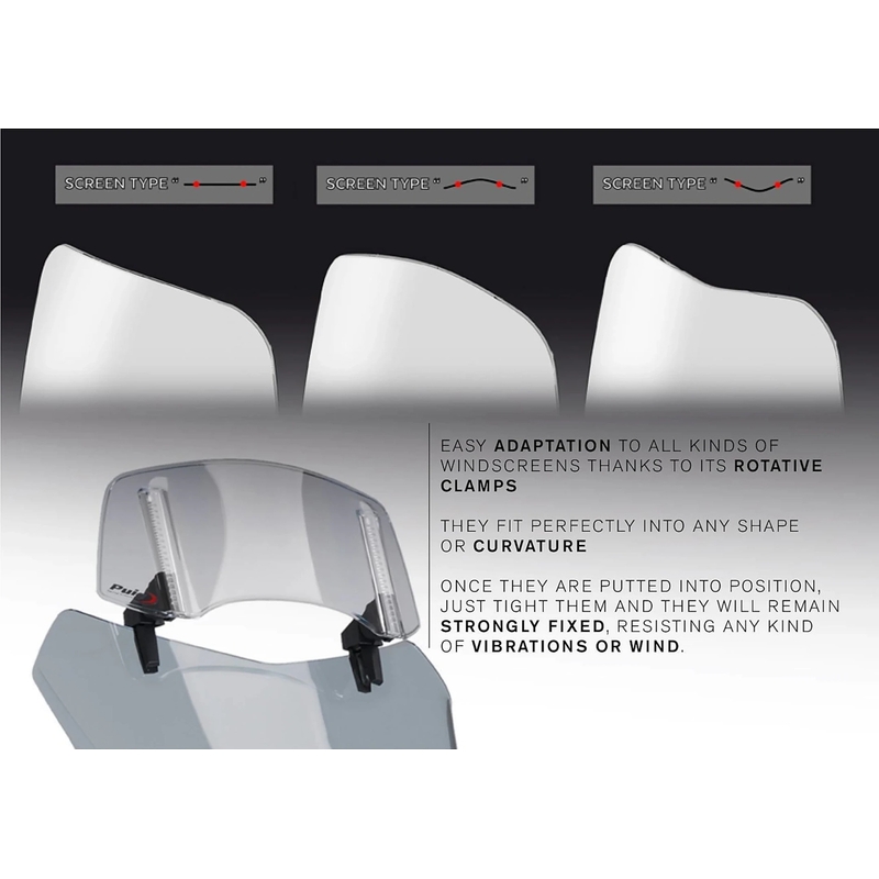 Multiadjustable visor PUIG 2.0 clip-on getönt