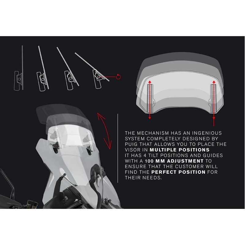 Multiadjustable visor PUIG 2.0 clip-on getönt