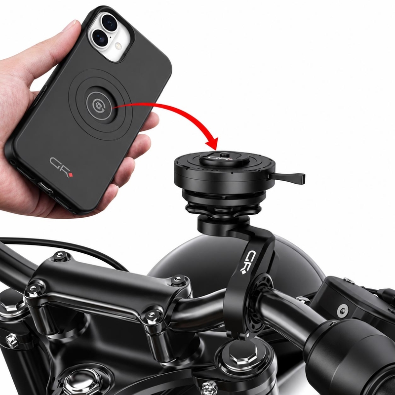 GRxplore MT10 Gebogene Handyhalterung für Motorradlenker Schwarz