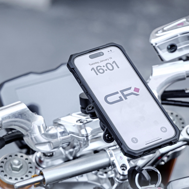 Lenker-Handyhalterung mit zertifizierter Qi2-Ladefunktion GRxplore MW60 schwarz