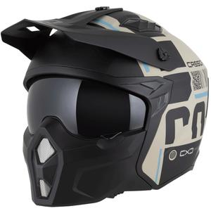 Modularer Motorradhelm Cross Country Code, matt sand-schwarz-hellblau