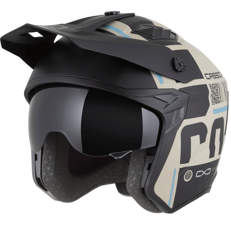 Modularer Motorradhelm Cross Country Code, matt sand-schwarz-hellblau