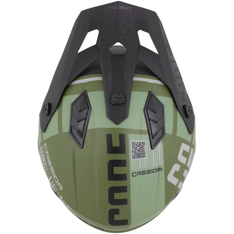 Modularer Motorradhelm Cassida Cross Country Code, mattgrün-grau-schwarz