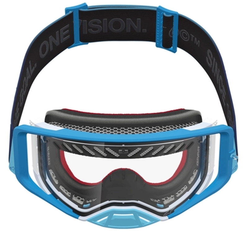 Alpinestars Supertech Dura Air Fluid blau-silberne Motocross-Brille mit klarem Plexiglas