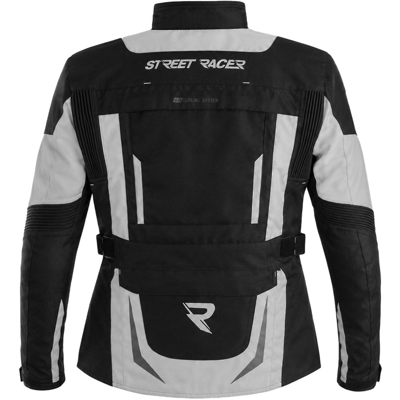 Damen-Motorradjacke Street Racer Hilax schwarz-hellgrau