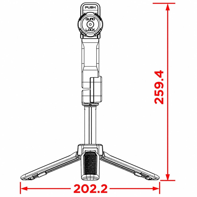 Quad Lock® Stativ schwarz