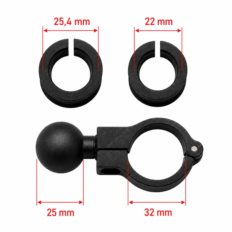 Antivibrations-Motorradhalterung mit Schloss MotoZem Grip PRO schwarz
