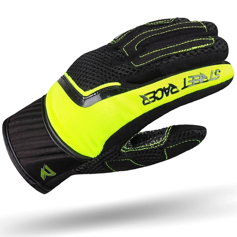 Damen Motorradhandschuhe Street Racer Stunt schwarz-fluo gelb