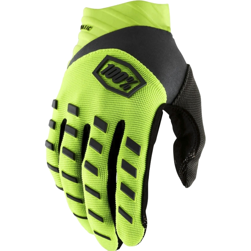 Kinder-Motocrosshandschuhe, 100 % Airmatic, gelb-schwarz