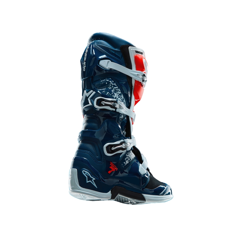 Alpinestars TECH 7 UNITY Motocross-Stiefel rot-weiß-blau