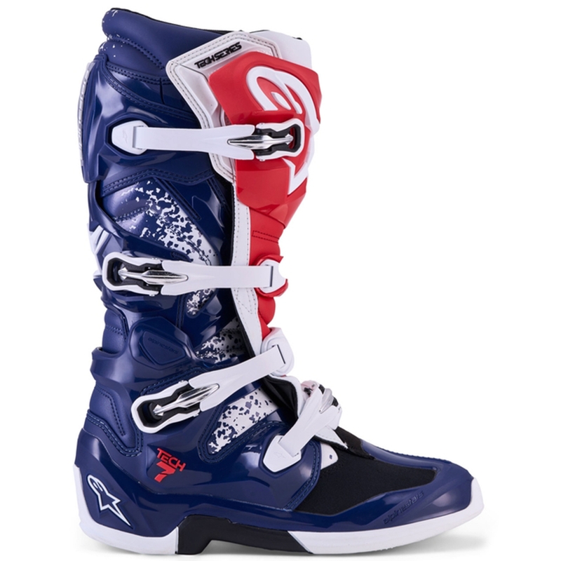 Alpinestars TECH 7 UNITY Motocross-Stiefel rot-weiß-blau