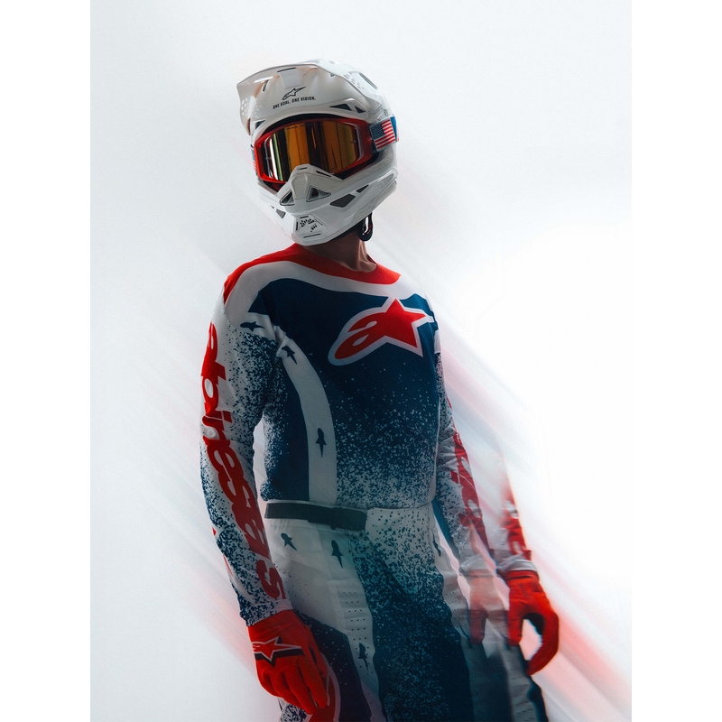 Alpinestars Techstar Unity Motocross-Trikot in limitierter Auflage, rot-weiß-blau
