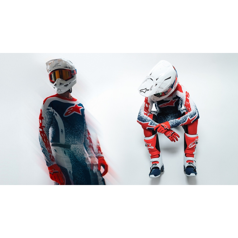 Alpinestars Techstar Unity Motocross-Trikot in limitierter Auflage, rot-weiß-blau