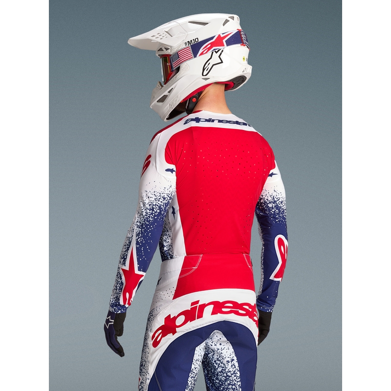 Alpinestars Techstar Unity Motocross-Trikot in limitierter Auflage, rot-weiß-blau