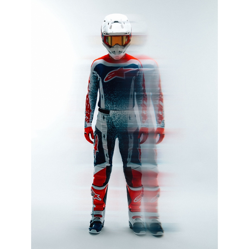 Alpinestars Techstar Unity Motocross-Trikot in limitierter Auflage, rot-weiß-blau