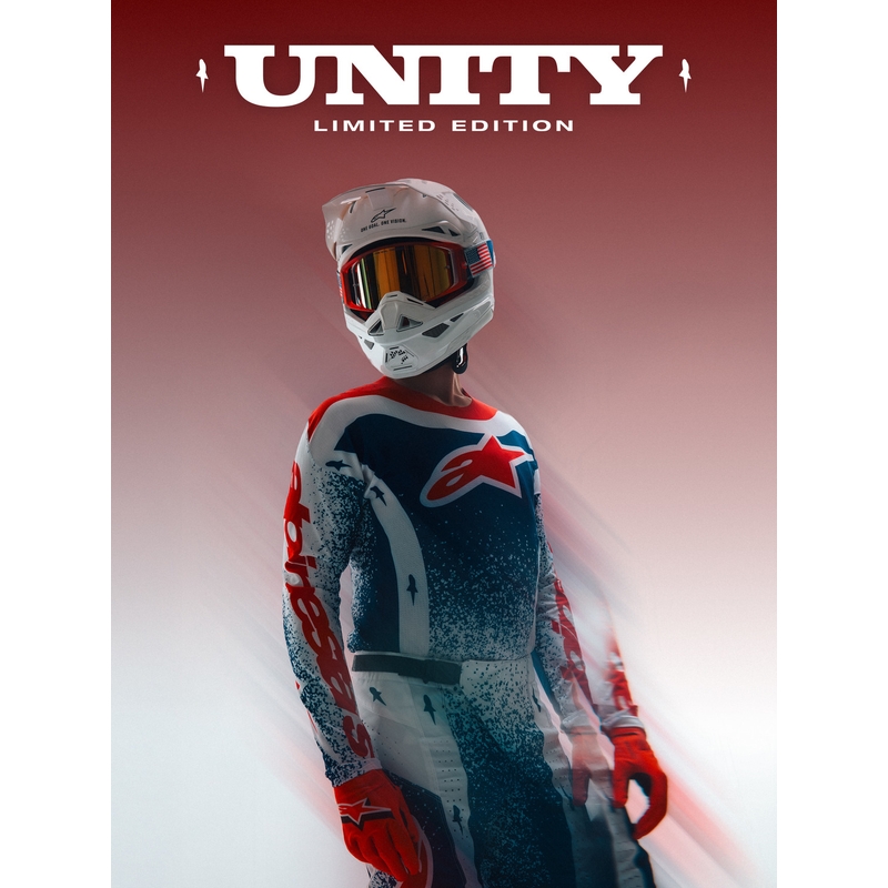 Alpinestars Techstar Limited Edition Unity Rot-Weiß-Blaue Motocross-Hose