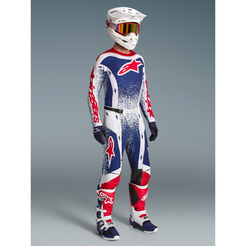 Alpinestars Techstar Limited Edition Unity Rot-Weiß-Blaue Motocross-Hose