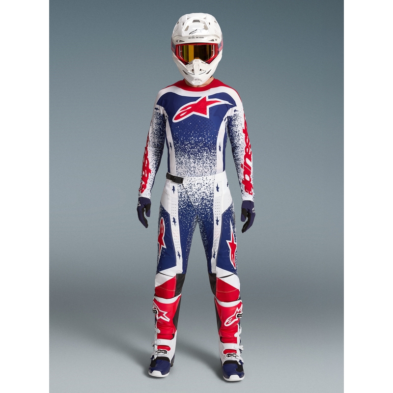 Alpinestars Techstar Limited Edition Unity Rot-Weiß-Blaue Motocross-Hose
