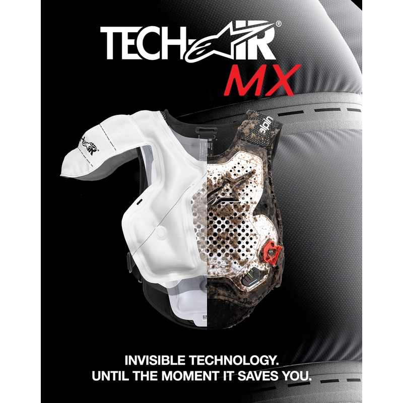 Alpinestars TECH-AIR®MX Plasma-Airbagweste, weiß-schwarz-rot