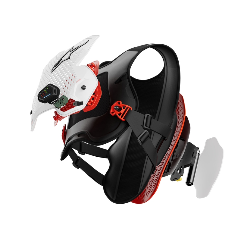 Alpinestars TECH-AIR®MX Plasma-Airbagweste, weiß-schwarz-rot