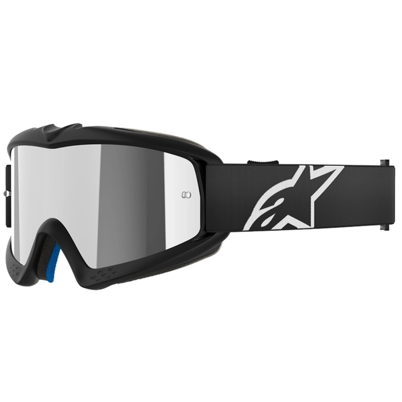 Alpinestars Vision Youth Corp Kinder-Motocross-Brille, Schwarz, mit verspiegelter silberner Linse