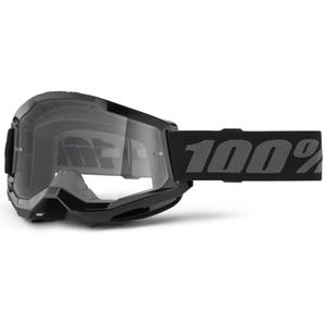 Motocrossbrille 100% STRATA 2 Neu schwarz (Plexiglas)