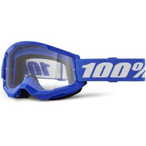 Motocross-Brille 100 % STRATA 2 New Blue (Klares Plexiglas)
