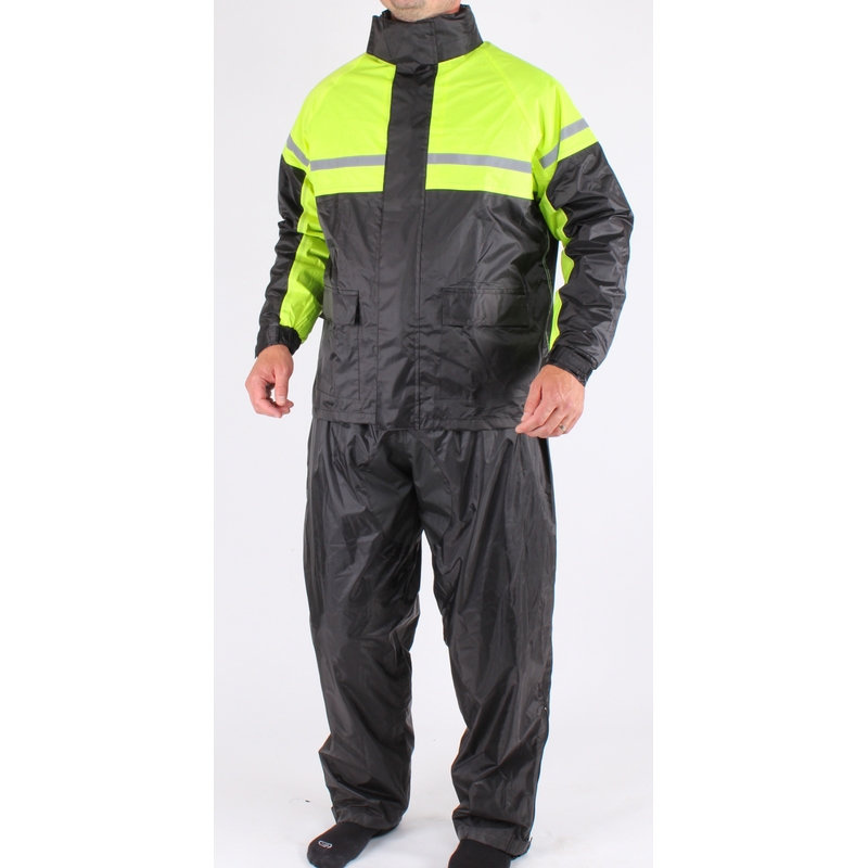 Motorrad Regenjacke RSA Stripe schwarz-fluo gelb Ausverkauf