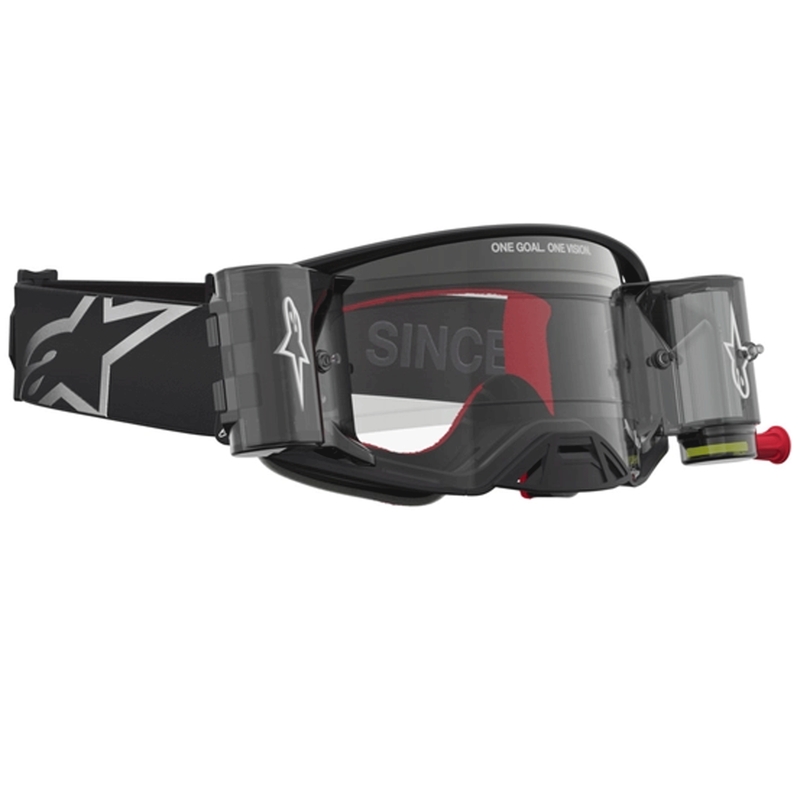 Alpinestars Supertech ROLL-OFF Motocross-Brille, schwarz-silber mit klarem Plexiglas