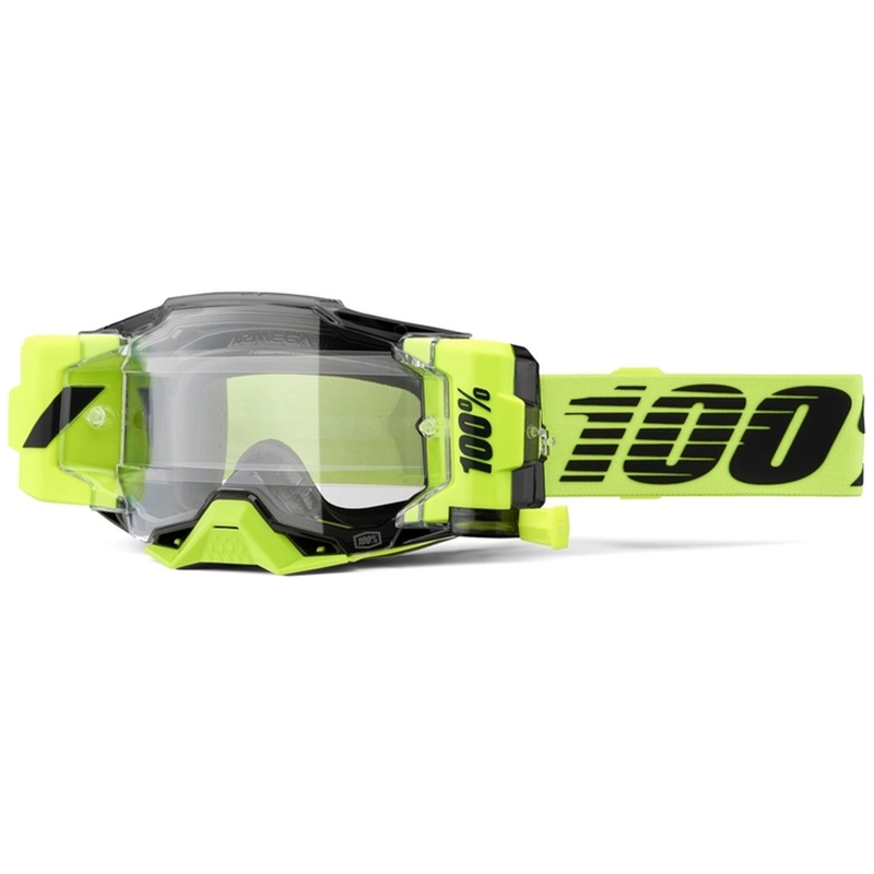 Motocross-Brille 100 % – USA Armega Forecast fluo grün (klares Glas)