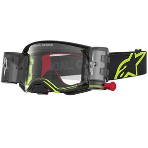 Alpinestars Supertech Firma Motocross-Brille, schwarz-fluoreszierend gelb mit klarem Plexiglas