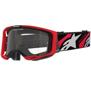 Motocross-Brille Alpinestars Vision 8 Luar rot-schwarz mit klarer Linse