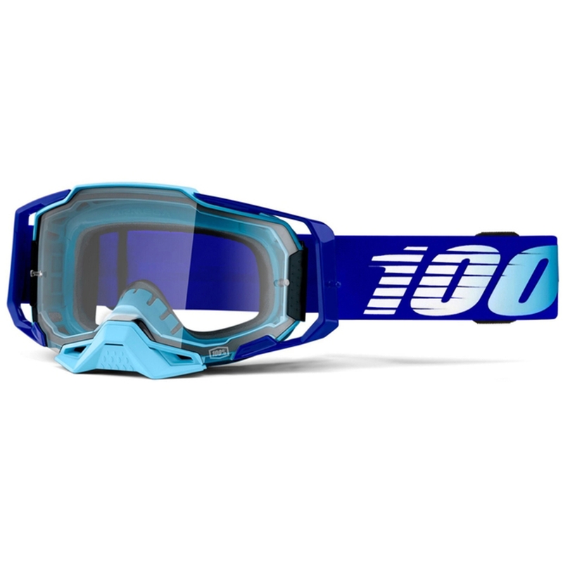 Motocrossbrille 100% ARMEGA Königsblau (klares Plexiglas)