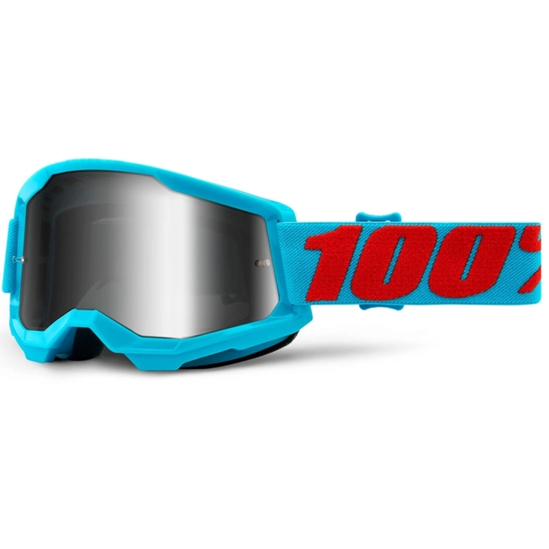 Motocrossbrille 100% STRATA 2 Summit blau (silber verspiegeltes Plexiglas)
