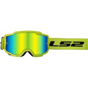 Motocross-Brille LS2 Charger HV gelb mit Iridium-Plexiglas