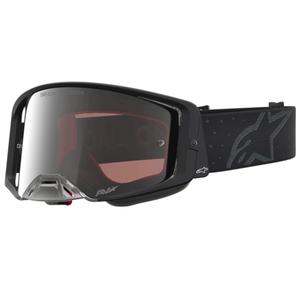 Alpinestars Supertech Cloak Motocross-Brille, schwarz mit verspiegeltem silbernem Plexiglas