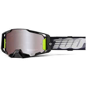 Motocross-Brille 100 % ARMEGA Lightspeed mit silbernem HIPER-Plexiglas