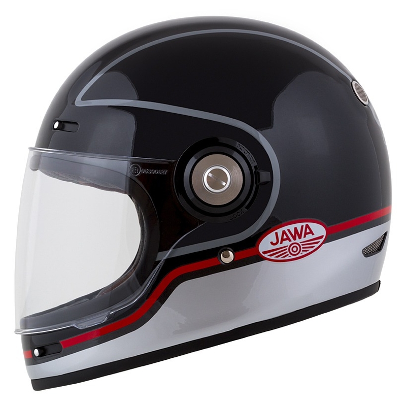 Cassida Fibre Jawa Sport Integralhelm schwarz-silber-rot 2 - II. Qualität