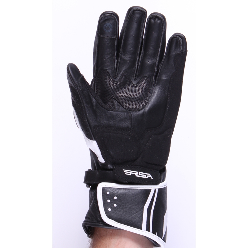 Motorradhandschuhe RSA Scoty schwarz und weiß Ausverkauf
