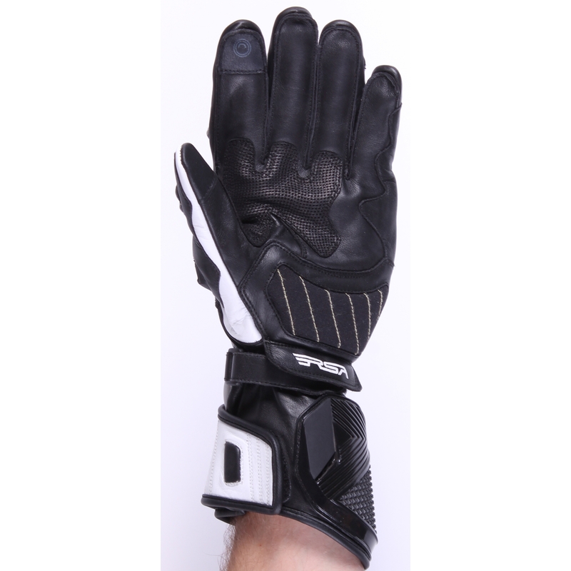 Motorradhandschuhe RSA Supreme schwarz und weiß Ausverkauf