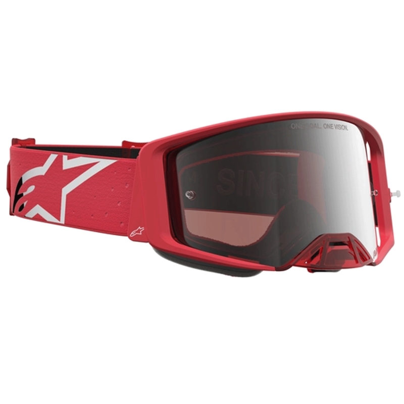 Alpinestars Supertech Vesta Motocross-Brille in fluoreszierendem Rot-Chrom