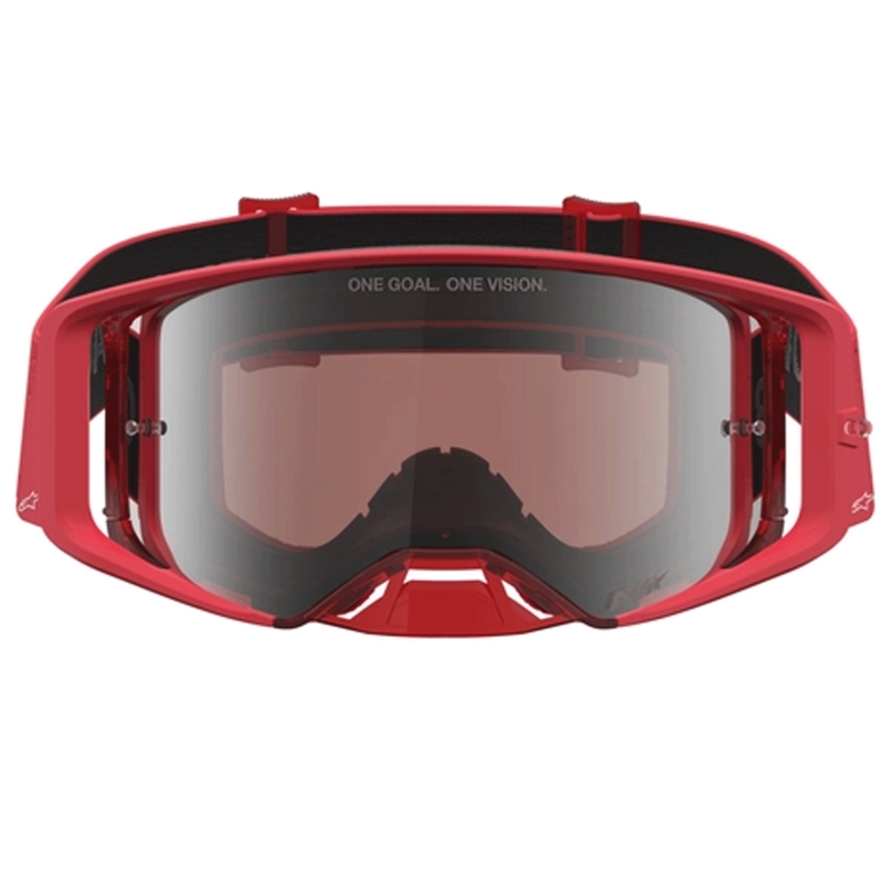 Alpinestars Supertech Vesta Motocross-Brille in fluoreszierendem Rot-Chrom