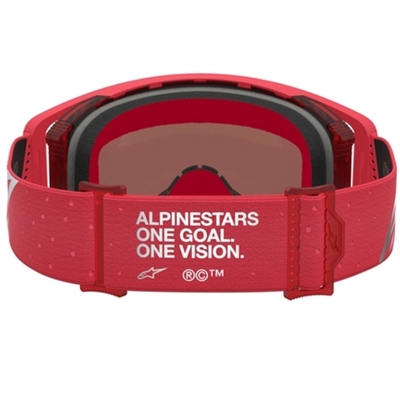 Alpinestars Supertech Vesta Motocross-Brille in fluoreszierendem Rot-Chrom