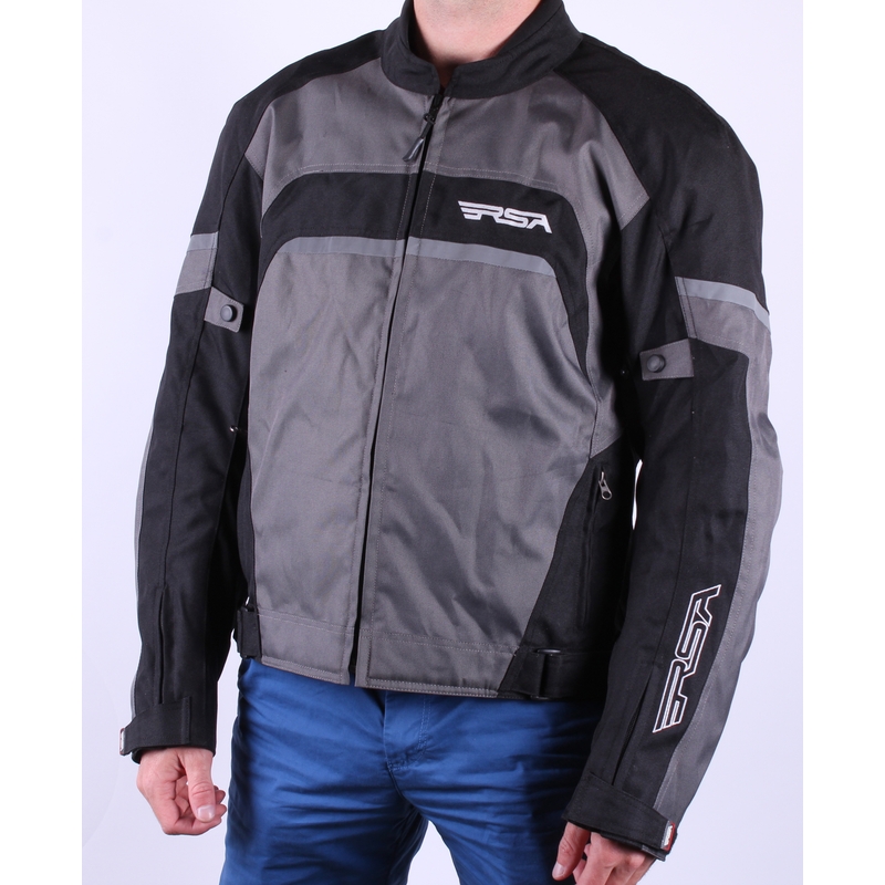 RSA Fly schwarz und grau Motorradjacke Ausverkauf