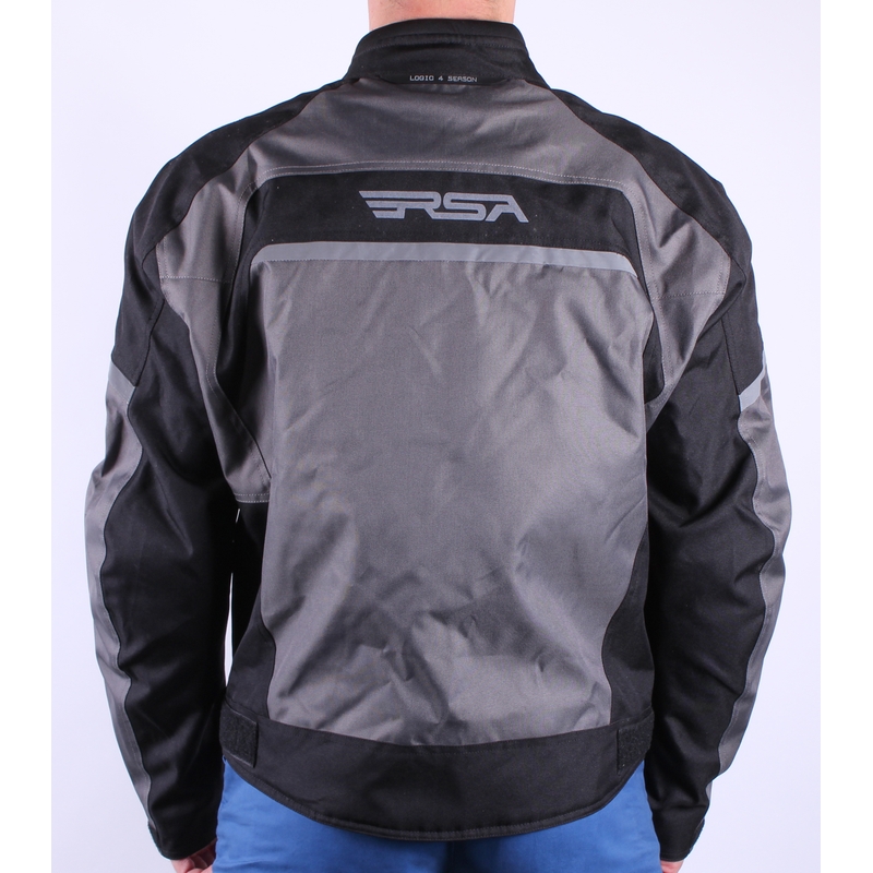 RSA Fly schwarz und grau Motorradjacke Ausverkauf